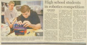 High school students in robotics competition
