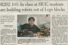 R2D2 101: In class at SIUE, students are building robots out of Lego blocks